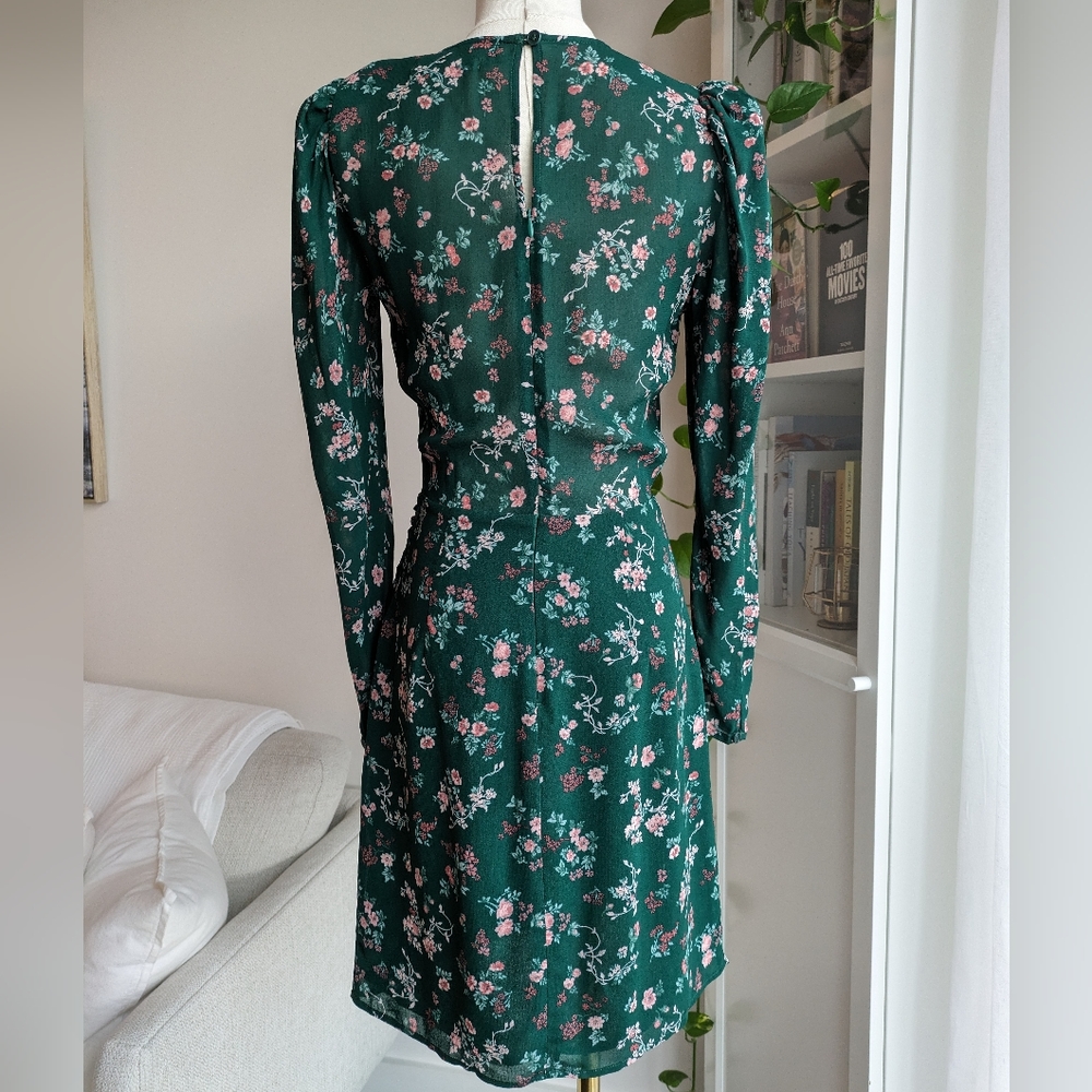 Reformation Juni Green Long Sleeve Dress - Picture 5 of 11